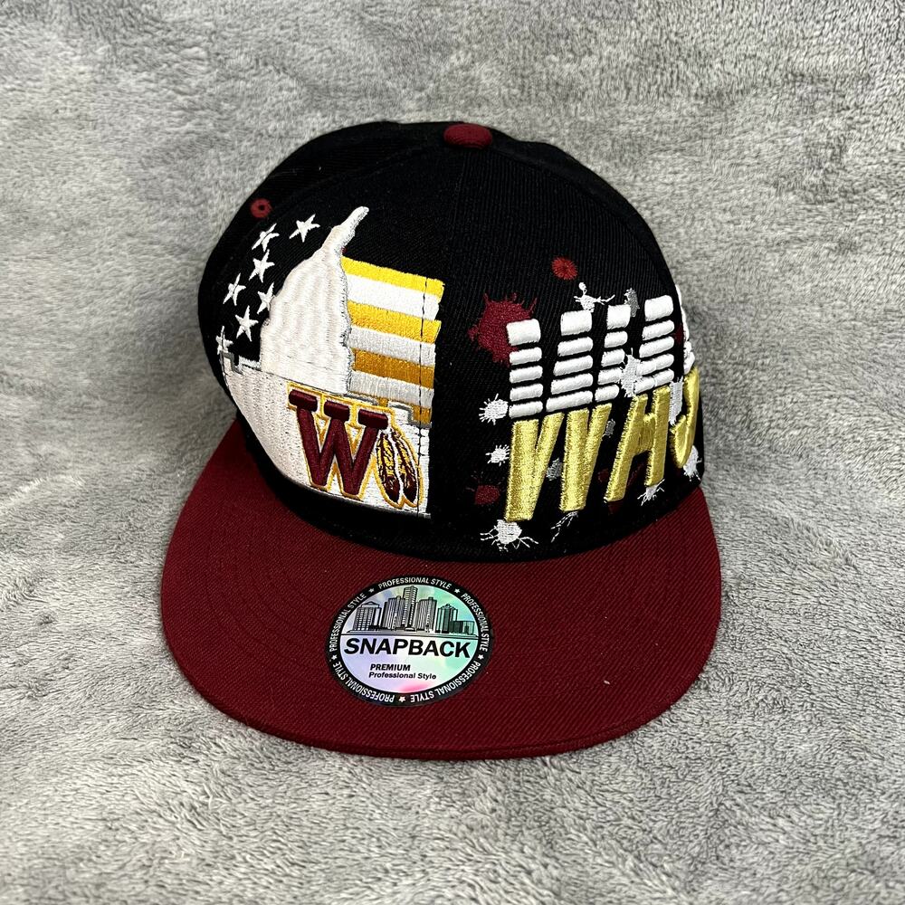 Washington Football Team Commanders Paint Brush Snapback Hat Embroidered Logo